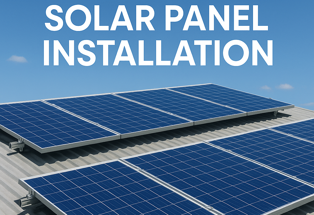 tin shade solar panel installation